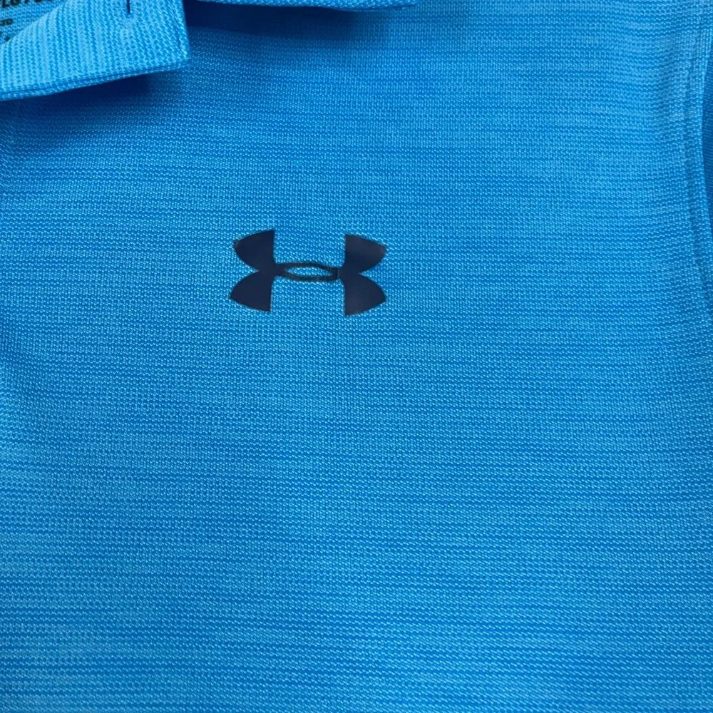 Under Armour Boys Blue HeatGear Short Sleeve Polo Shirt YLG